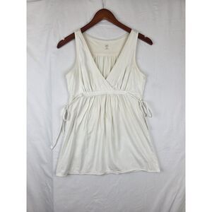 Gap White Peplum Top Cotton-like Medium Greek Inspired Barefoot Girl Beachy VTG